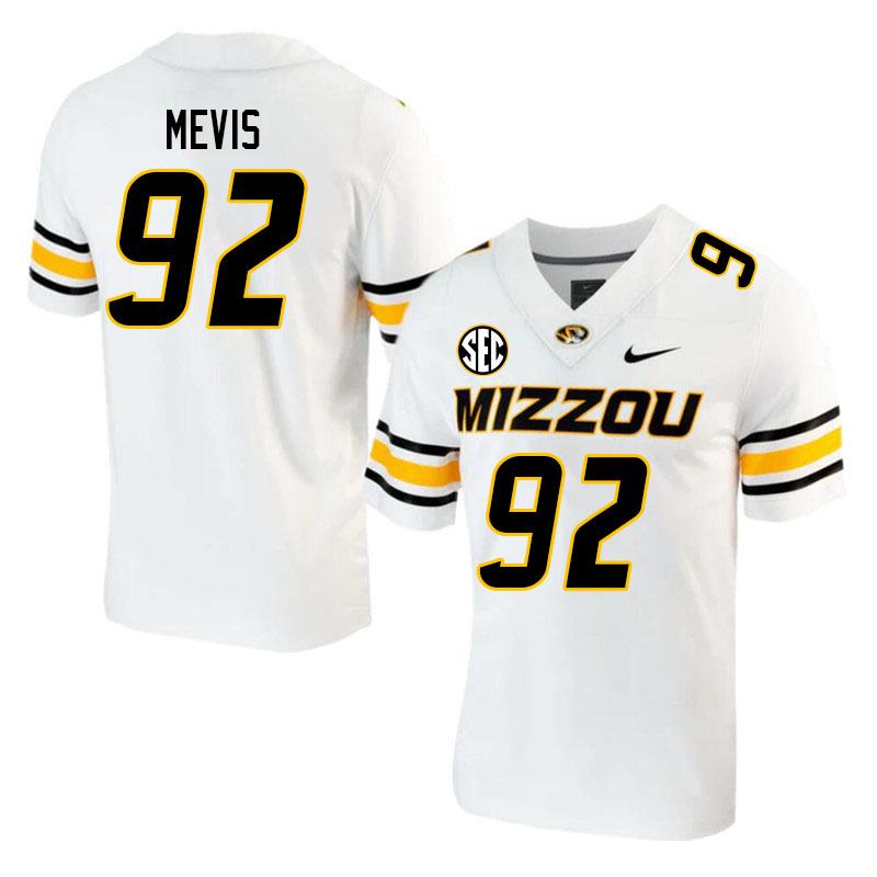 Men #92 Harrison Mevis Missouri Tigers College 2023 Football Stitched Jerseys Sale-White - Click Image to Close